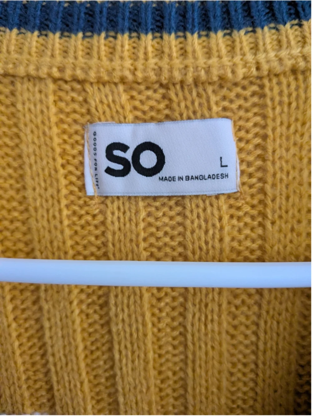 SO Mustard Yellow & White Striped Cropped Cardigan Sweater Y2K Size L NWOT